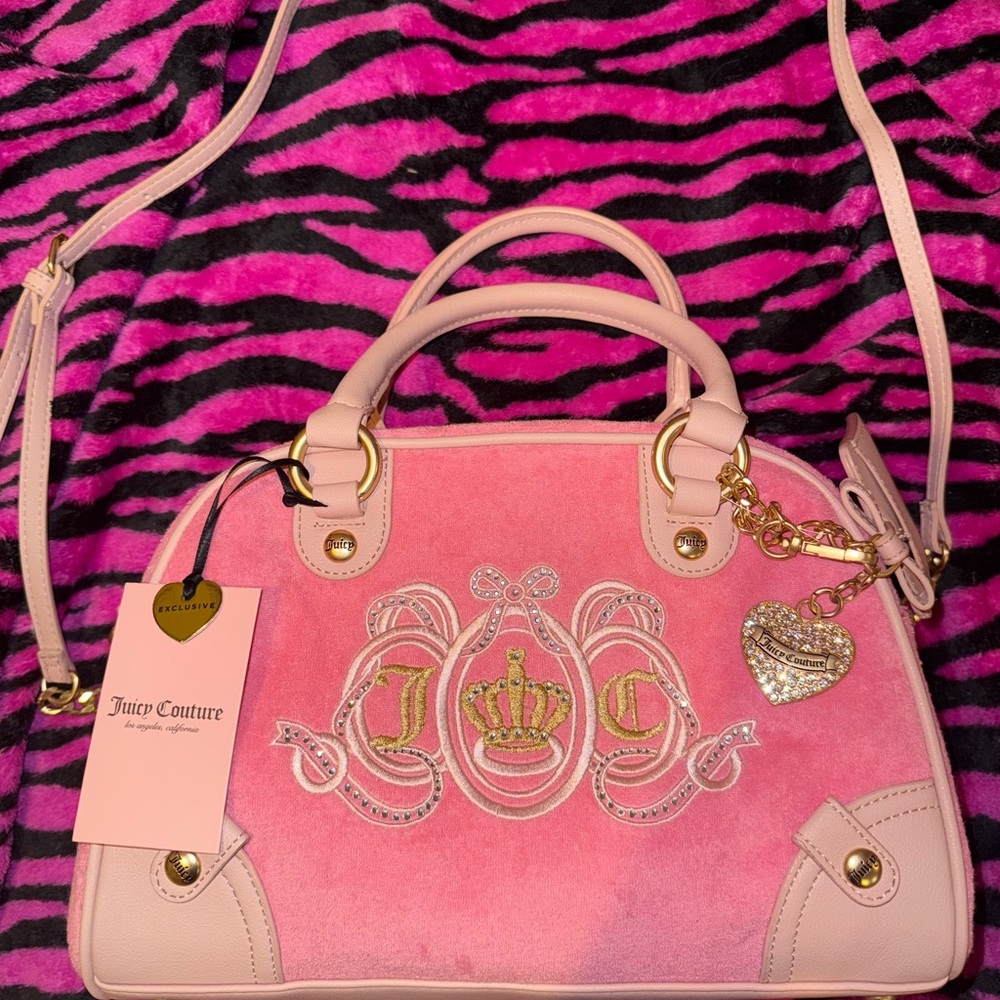 Juicy Couture “Lovers Club” Pink Bowler bag